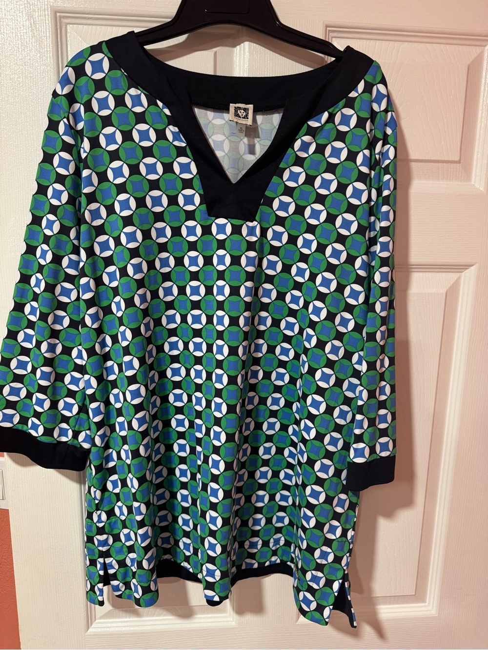 Anne Klein Women Geometric Tunic Top Size XL Multicolor.    Worn once